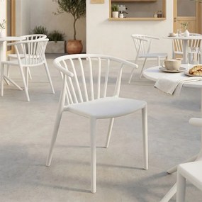 Πολυθρόνα Zelma pakoworld pp σε λευκή απόχρωση 55x53x73εκ