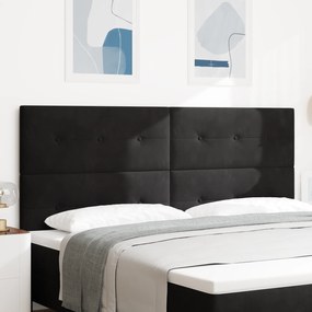 vidaXL LED Κεφαλάρι Μαύρο 100 εκ Βελούδο