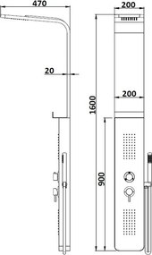 Sparke Clora 05 Gold Brushed - Στήλη υδρομασαζ 3 εξοδων