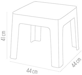 Τραπεζάκι κήπου Raia PP Rattan Cappuccino 44x44x41 εκ.