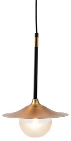 Φωτιστικό Οροφής HL4311P20BB 1ΧG9 D20ΧΗ116 Brass-Black Aca Decor Metal, Glass