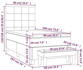 Κρεβάτι Boxspring με Στρώμα Σκούρο Πράσινο 90x190 εκ. Βελούδινο - Πράσινο