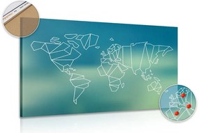 Εικόνα σε έναν τυποποιημένο παγκόσμιο χάρτη από φελλό - 90x60  peg