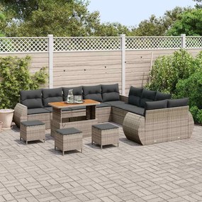 vidaXL Σετ Καναπέ Κήπου 14 pcs Γκρι συνθετικό ρατάν