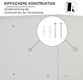 HOMCOM Ράφι αποθήκευσης για παιδιά, 3 συρτάρια από μη υφαντό ύφασμα, MDF, ασφαλές από ανατροπή, Γκρι