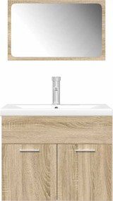 vidaXL Σετ Επίπλων Μπάνιου 3 Τεμαχίων Sonoma Δρυς Επεξεργασμένο Ξύλο