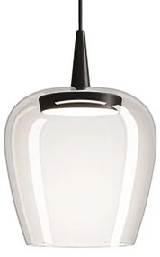 Κρεμαστό Φωτιστικό Οροφής LED 8W Μαύρη Βάση IP40 Φ18cm 2700K Dimmable Bilia Zafferano-LBA1021-Διάφανο LBA1021