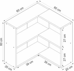 Βιβλιοθήκη Λευκό AFRI 60x20x60