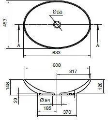 Scarabeo Neck 8045 63x45 - Επιτραπέζιος νιπτήρας