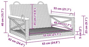 Παγκάκι Κούνια Μπεζ 63x62x40 εκ. από Συνθετικό Ρατάν - Μπεζ