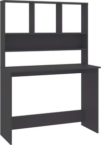 vidaXL Γραφείο με Ράφια Γκρι 110 x 45 x 157 εκ. από Μοριοσανίδα