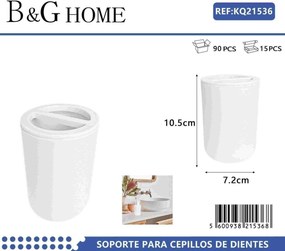 Θήκες οδοντόβουρτσας πλαστικές σε σετ 5Χ - White - 21536