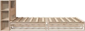 vidaXL Κρεβάτι Βιβλιοθήκη Χωρίς Στρώμα 120x190 εκ Μασίφ Πεύκο
