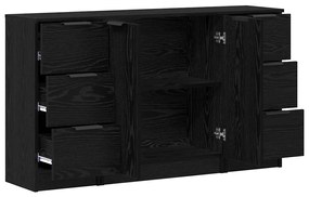vidaXL Πλαϊνό γραφείο με συρτάρι 3 pcs Μαύρη δρυς 121 x 30 x 70 εκ.
