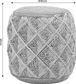 Σκαμπό Yton Inart μπεζ 100% γιούτα 40x40x40εκ