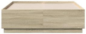 vidaXL Πλαίσιο Κρεβατιού Sonoma Δρυς 140x190 εκ. Επεξεργασμένο Ξύλο