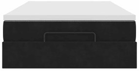 vidaXL Οθωμανικό κρεβάτι με στρώμα Μαύρο 120x200cm Velvet