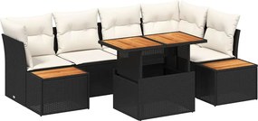 vidaXL Σετ Καναπέ Κήπου με αποθήκευση 10 pcs Μαύρο Πολυ ράταν