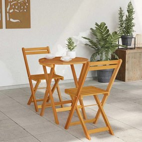vidaXL Σετ Μπιστρό Κήπου με μαξιλάρι 3 pcs Καφέ Μασίφ ξύλο ακακίας