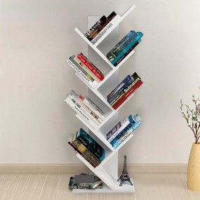 Βιβλιοθήκη Milton Megapap χρώμα λευκό 44x22x121εκ.