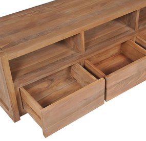 vidaXL Έπιπλο Τηλεόρασης 120x30x40 εκ Μασίφ Ξύλο Teak/Φυσικό Φινίρισμα