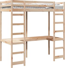 vidaXL Σκελετός κρεβατιού σοφίτας Φυσικό 90 x 200 cm