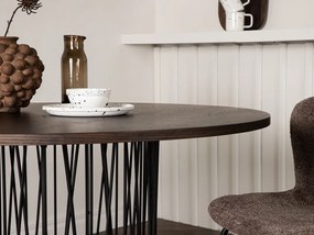 Τραπέζι Dallas 3200, Μαύρο, Σκούρο καφέ, 74cm, 24 kg, Φυσικό ξύλο καπλαμά, Ινοσανίδες μέσης πυκνότητας, Μέταλλο | Epipla1.gr