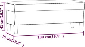 vidaXL Πάγκος Κρεμ 100x35x41 εκ. από Συνθετικό Δέρμα
