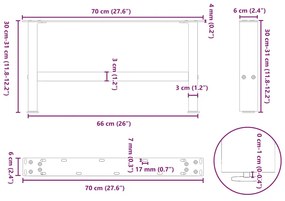 ΠΟΔΙΑ ΤΡΑΠΕΖΙΟΥ ΣΑΛΟΝΙΟΥ ΜΑΥΡΟ 2 ΤΕΜ. 70X(30-31) ΕΚ. ΑΤΣΑΛΙ 4013268