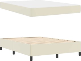 vidaXL Σκελετός Κρεβατιού με στρώμα Κρεμ 140 x 200 cm ύφασμα