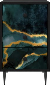 vidaXL Κομοδίνο WIJHE 2 τμχ. Μαύρη Δρυς 36 x 33 x 61 εκ.