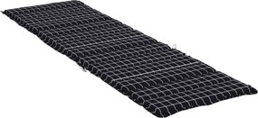 vidaXL Μαξιλάρι Ξαπλώστρας Μαύρο Καρό από Ύφασμα Oxford