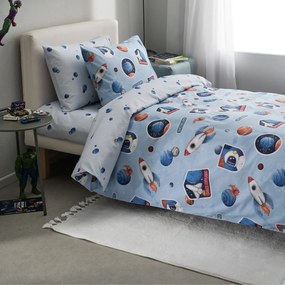 Σεντόνια Μονά (Σετ) Vesta Apollo Γαλάζιο ΜΕ ΛΑΣΤΙΧΟ 100x200+25