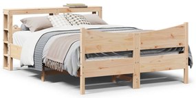 vidaXL Πλαίσιο Κρεβατιού με Κεφαλάρι 140x200 εκ. από Μασίφ Ξύλο Πεύκου