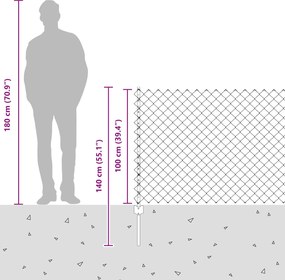 vidaXL Συνδεδεμένος φράχτης με δοκό 25 x 1 μέτρο (Π x Υ)
