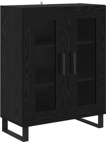 vidaXL Highboard 2 pcs Μαύρη Οξυά Επεξεργασμένο ξύλο