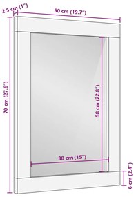 Καθρέφτης Μπάνιου 50x70 εκ. από Μασίφ Ξύλο Ακακίας/Γυαλί - Καφέ