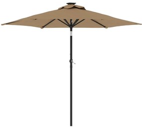 Ομπρέλα Κήπου με Ατσάλινο Ιστό Taupe 225x225x212 εκ. - Μπεζ-Γκρι