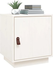 vidaXL Κομοδίνο Λευκό 40 x 34 x 45 εκ. από Μασίφ Ξύλο Πεύκου
