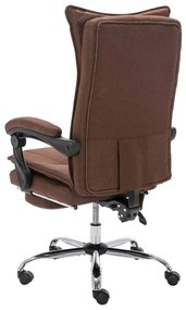 vidaXL Πολυθρόνα Γραφείου Μασάζ Καφέ Υφασμάτινη