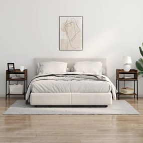 vidaXL Κομοδίνο Καπνιστή δρυς 40 x 40 x 61 εκ Επεξεργασμένο ξύλο