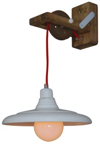 Φωτιστικό Τοίχου - Απλίκα HL-310W-1 CAHAL WHITE WALL LAMP - Ξύλο - 77-3160