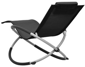 vidaXL Ξαπλώστρα Παιδική Μαύρη Ατσάλινη