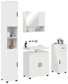 vidaXL Σετ Επίπλων Μπάνιου 4 pcs Γυαλιστερό λευκό 61 x 35 x 64 εκ.