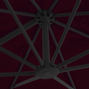 Ομπρέλα Κρεμαστή Μπορντό 300 x 300 εκ. με Ιστό Αλουμινίου - Κόκκινο