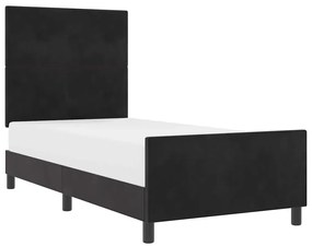vidaXL Σκελετός Κρεβατιού με κεφαλάρι Μαύρο 100 x 200 cm Βελούδο