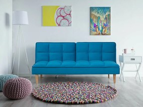 Καναπές κρεβάτι Berwyn 1554, Λειτουργία ύπνου, Μπλε, 177x80x80cm, Πόδια: Ξύλο,Ευκάλυπτος