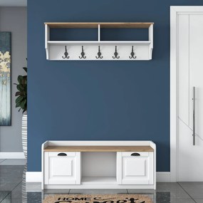 Έπιπλο Εισόδου Λευκό / Καρυδιά P2 120x22,2x37,2