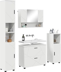 vidaXL Σετ Επίπλων Μπάνιου 4 τμχ. Λευκό 35 x 30 x 192 εκ