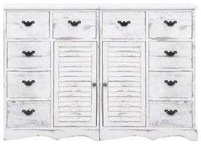 vidaXL Μπουφές με 10 Συρτάρια Λευκός 113 x 30 x 79 εκ. Ξύλινος
